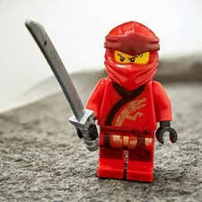 LEGO Red Ninja Minifigure w/ Sword Weapon Accessory, Plastic Figure