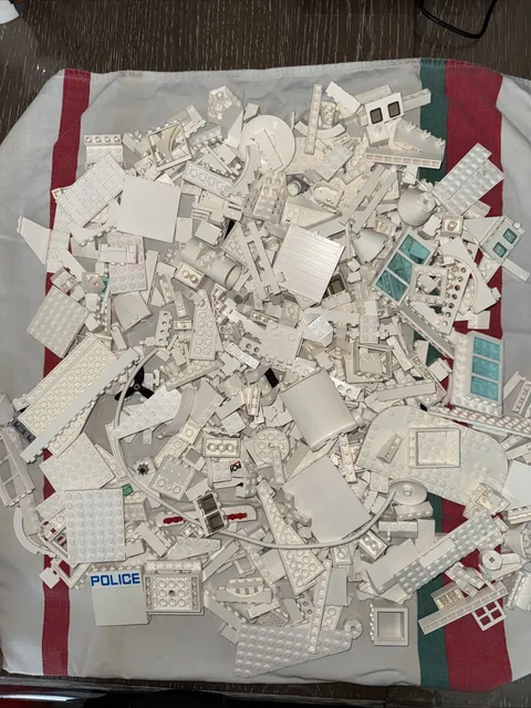 Lot Of 2 LBS Lego White Parts Pieces Bricks Base Plates