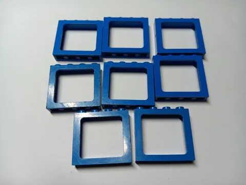 LEGO LOT 8 BLUE TRAIN WINDOWS HOLLOW STUDS 1X4X3 #4033 NO PANES
