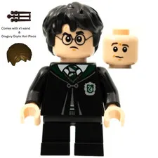 LEGO Harry Potter Minifigure hp285 Black Slytherin Robe Harry Potter Wand New