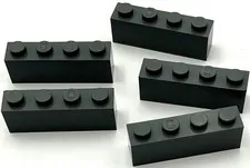 Lego 5 New Dark Bluish Gray Bricks Building Blocks 1 x 4 Parts