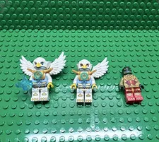 Lego Minifig Chima 2 Ewar Eagle Birds Mask Armor Feather Wings and Cragger fire