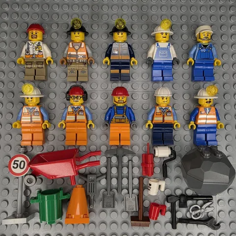 Lego City Construction Minifigures Lot and Accessories