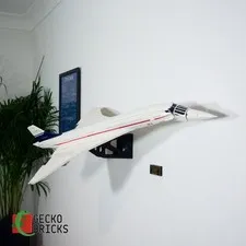 3D Printed Display - Wall mount for LEGO Concorde (Set 10318) -  Gecko Bricks