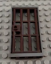 LEGO Dark Bluish Gray 1x4x6 Frame with Dark Brown Barred Jail Door