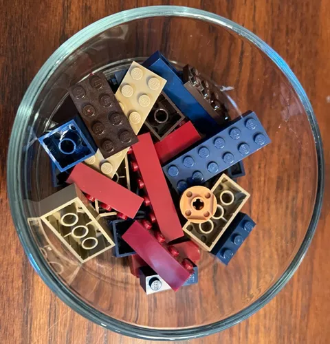 LEGO 30+ PIECE CHOCOLATE, NAVY, MAROON BRICKS-PARTS AND PIECES-MIXED LOT-EUC!