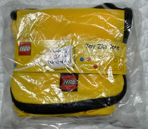 LEGO Zip Tote Bag 2009 Yellow Travel Zipper Case Small Toys NEW & SEALED