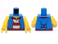 LEGO® Part 973pb0525c01 - Torso Pirate Vest Open with Gold Buttons over Shirt