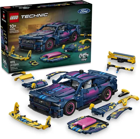 LEGO® Technic™: Custom Garage Ford Mustang GT Car (42236) – Build & Customize!🔧