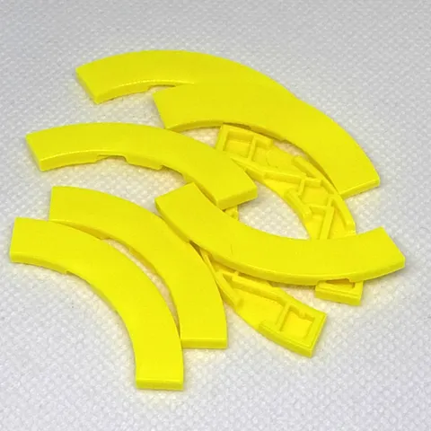 LEGO Parts - Neon Yellow Tile, Round Corner 4 x 4 - No 27507 - QTY 8