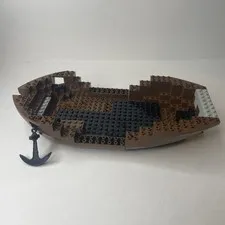 Vintage LEGO Pirates Boat Hull From Sets #6274 #6285 Anchor Included RARE!