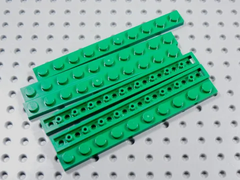 LEGO Lot of 6 Green 1x10 Plates BM