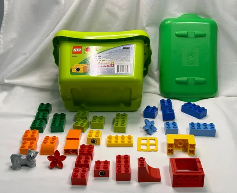 Lego DUPLO My First Set Brick Box #5416 Retired 2007 Bin with Lid Clean Complete