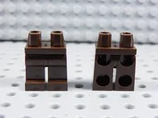 LEGO Lot of 2 Dark Brown Plain Blank Legs Pants Minifig BJ