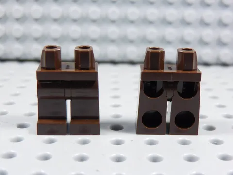 LEGO Lot of 2 Dark Brown Plain Blank Legs Pants Minifig BJ