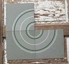 Vintage LEGO City Street Road Base Plates Gray 32x32 Stud - 3 CURVED