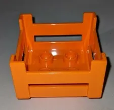 LEGO DUPLO 6446 CONTAINER WOODEN-STYLE STORAGE CRATE ORANGE PIECE PART RARE HTF