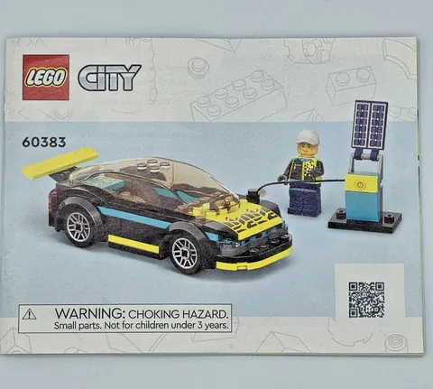 LEGO City Electric Sports Car 60383 Instruction Manual ONLY 2023 Retired