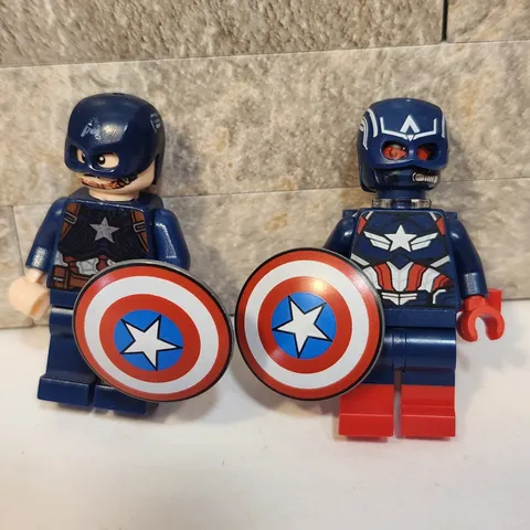 LEGO Marvel Captain America Minifigure Lot Space Suit Tactical Steve Rogers 2pc