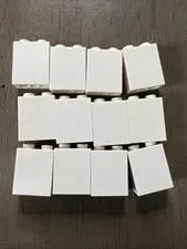 LEGO 3245c White Brick 1 x 2 x 2 with Inside Stud Holder 12 Pieces