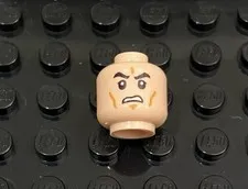 LEGO Light Nougat Flesh Head, Cheek Lines & Dimple, Very Disturbed Upset Angry