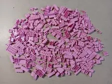 LEGO BULK LOT OF 400 BRIGHT PINK BRICKS PLATES SLOPE & SPECIALTY PIECES