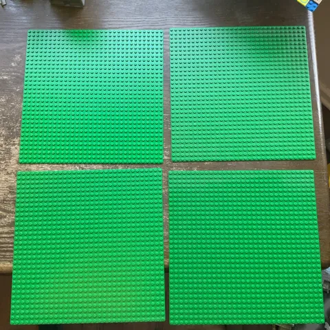 LEGO Lot of 4 3811 Green Base Plate Baseplate 32x32 - 32 x 32 - 10" x 10 " inch