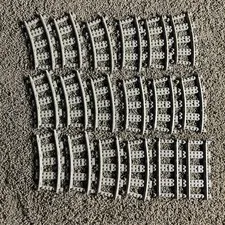LEGO Train Track 9V Lot of 18 Pcs Dark Gray - 2 Straight 2865 and 16 Curved 2867