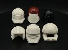 Lego Star Wars Unprinted Misprint Minifigure Helmets Rare Monochrome Error Lot