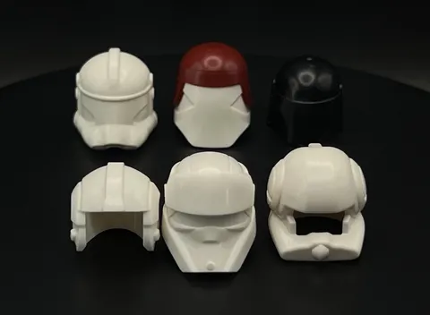 Lego Star Wars Unprinted Misprint Minifigure Helmets Rare Monochrome Error Lot