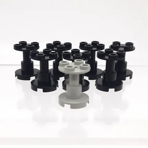 LEGO 3940A Stand 2 x 2 x 2 Gray & Black Light Hole Classic Space 493 Vintage 8pc