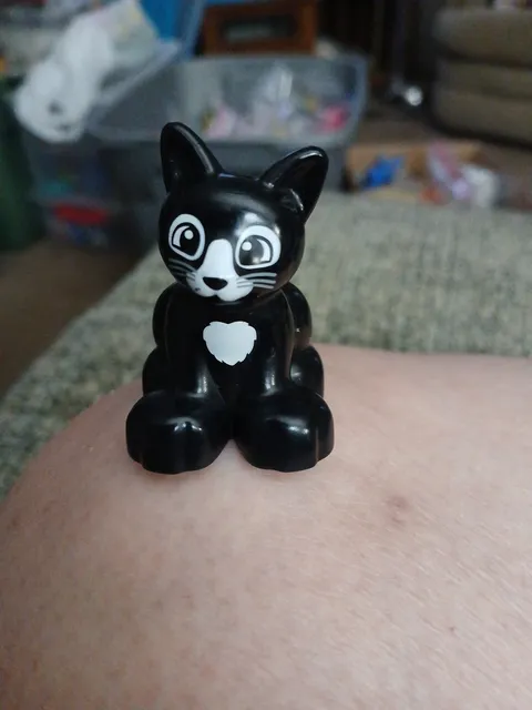 Lego Duplo Black Cat Figure Pet Animal Replacement Minifigure J
