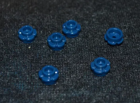 (6) 1x1 Dark Blue Flower Peg Top w/ 5 Petals Brick ~ New Lego Parts ~