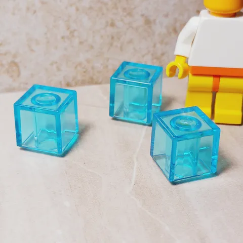New LEGO Minecraft Lot of 3 Water Cubes Ice Cube Square Trans Blue Clear Frozen