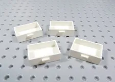 LEGO Lot of 4 White 2x3 Cabinet Cupboard Drawer Drawers Dresser Minifig AZ