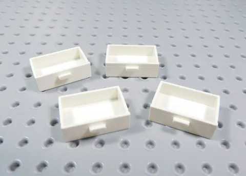 LEGO Lot of 4 White 2x3 Cabinet Cupboard Drawer Drawers Dresser Minifig AZ