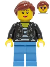 LEGO: Car Driver Female Black Leather Jacket (cty1283)