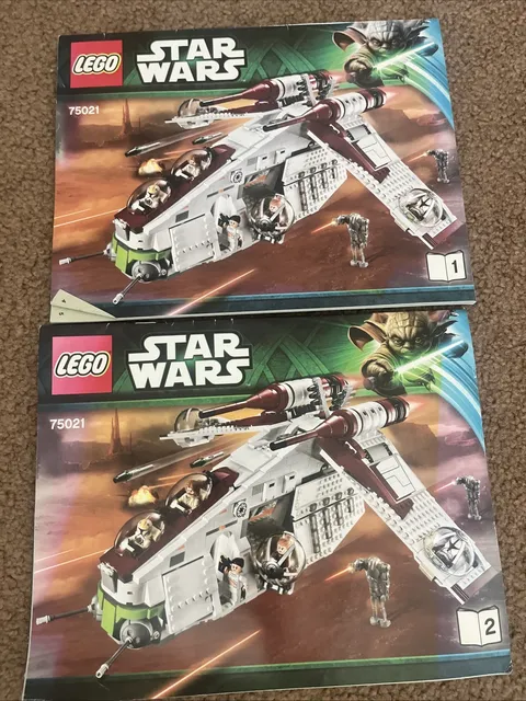 Lego Star Wars Republic Gunship (75021) Instruction Manuals Only 1 & 2