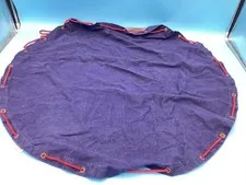 Vintage Lego Blue Denim Red Drawstring Storage Bag Carry Sack Round Play Mat