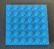 LEGO Parts: Flat Base Plate 6x6 Dark Azure Part # 3958