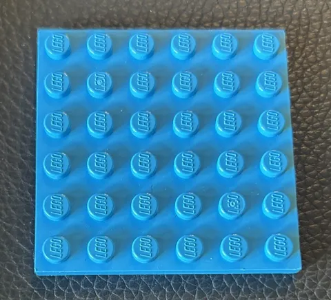 LEGO Parts: Flat Base Plate 6x6 Dark Azure Part # 3958