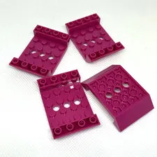 LEGO Parts Magenta Slope Inverted 45 6 x 4 Double 4 x 4 Cutout No 60219 - QTY 4