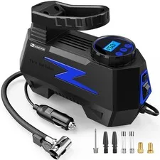 Fadakwalt Tire Inflator Portable Air Compressor Dc 12V Tire Air Pump Led And