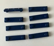 Lego 8x NEW Plate Modified 1x4 with 2 Studs with Groove DARK BLUE #41740