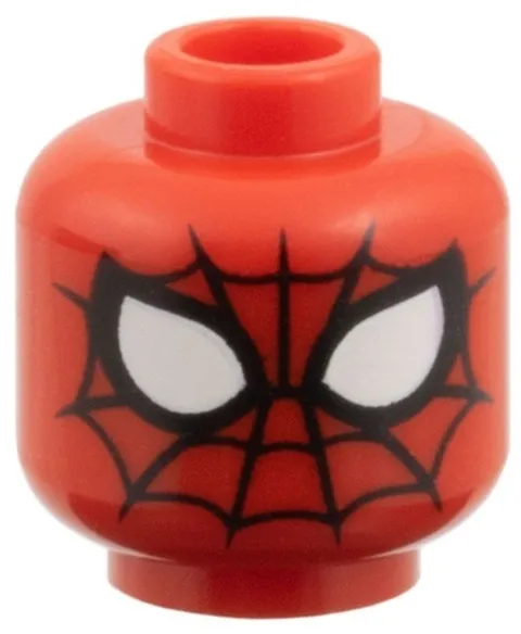Lego 71050 Spider Web-Slinger Minifig HEAD Red Black Webbing White Eyes sp11