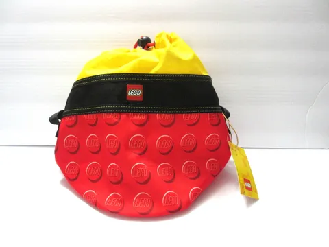 LEGO Bricks Cinch Bucket Tote Toy Organizer Red Yellow Recycled Carry Gear Bag