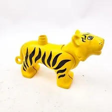 Lego Duplo Tiger Yellow Moveable Head Figure Zoo Animal Safari  Replacement Part