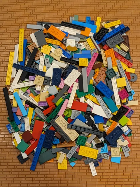 LEGO 400pcs Mix Color Tiles 1x2 1x3 1x4 1x6 1x8 2x4 2x2 Mix Flat Plate Smooth