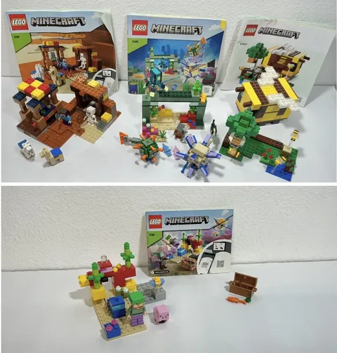 Lego Minecraft Lot of 4 sets, 21167, 21180, 21241 & 21164 - READ DESCRIPTION