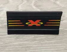 Lego 2440pb001 Black Vehicle Spoiler Plow Blade 6x3 Red Yellow Extreme Team Logo
